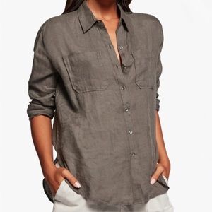 🔥Flash Sale James Perse 100% Linen Button Down Shirt